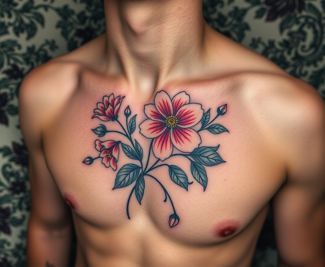 flower tattoos for men 0075