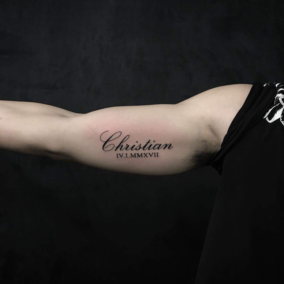 forearm name tattoos for men 0015