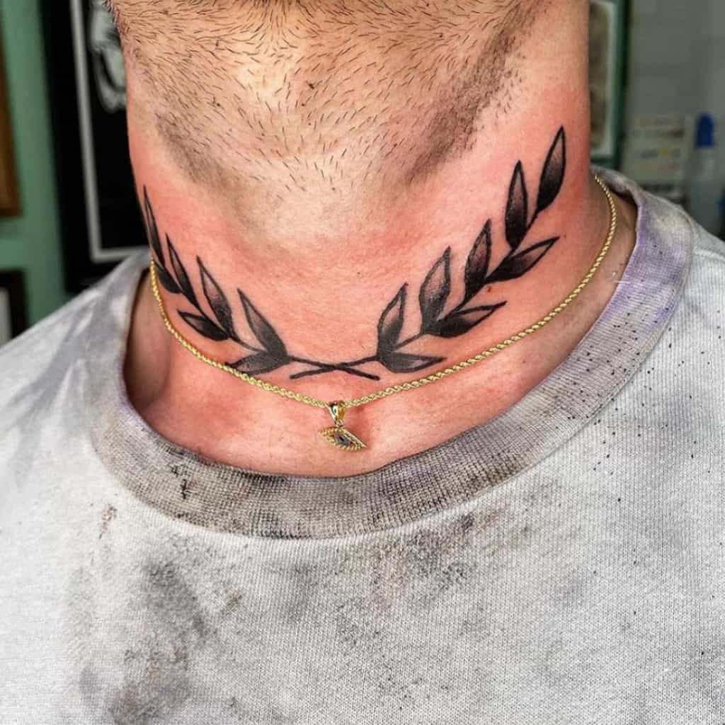 front neck tattoos for men ideas