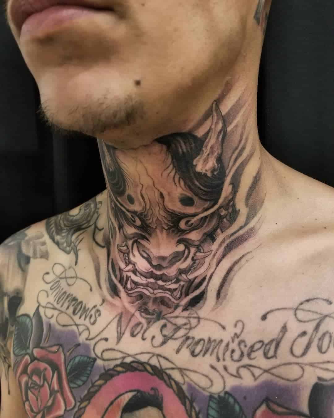 front neck tattoos for men 0016