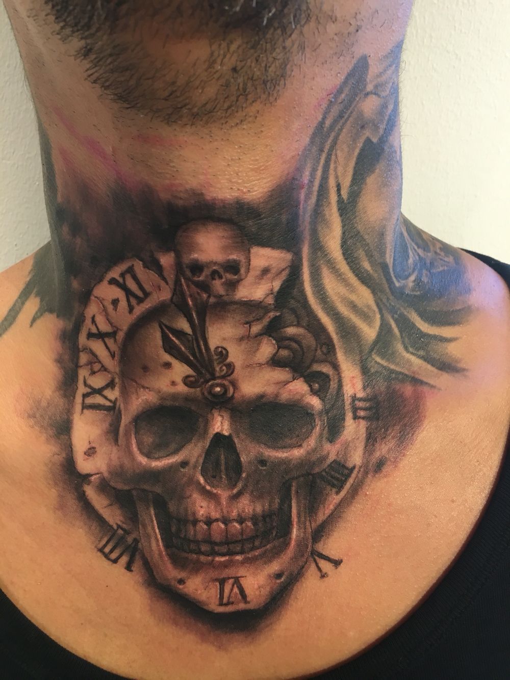 full neck front neck tattoos for men