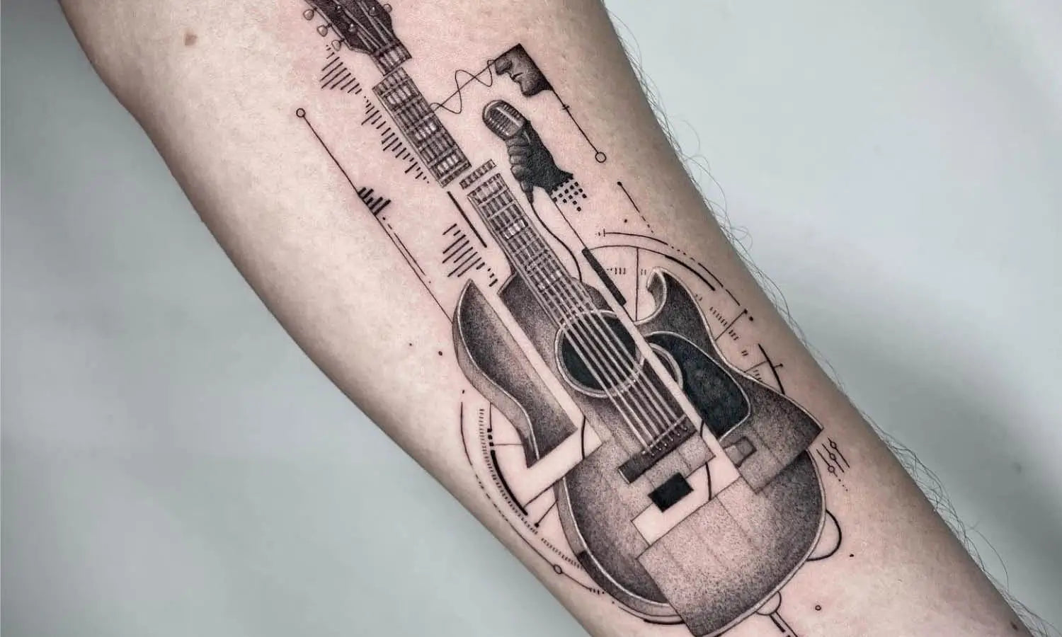 guitar tattoos for men designs