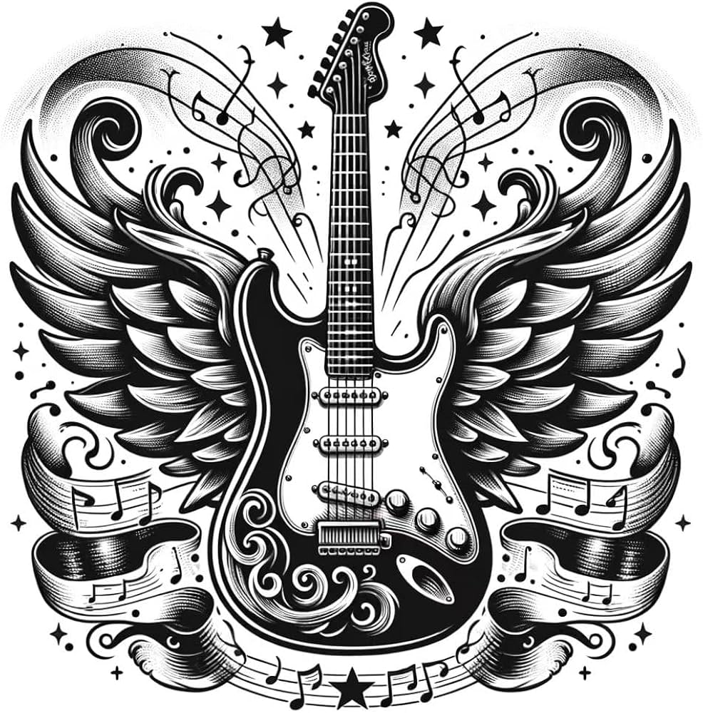 guitar tattoos for men 0018