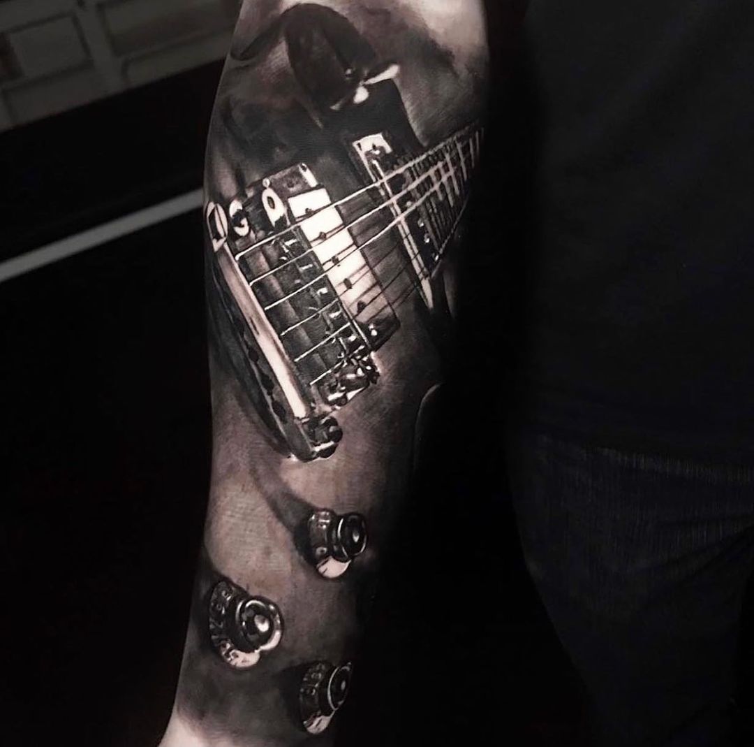 guitar tattoos for men 0059