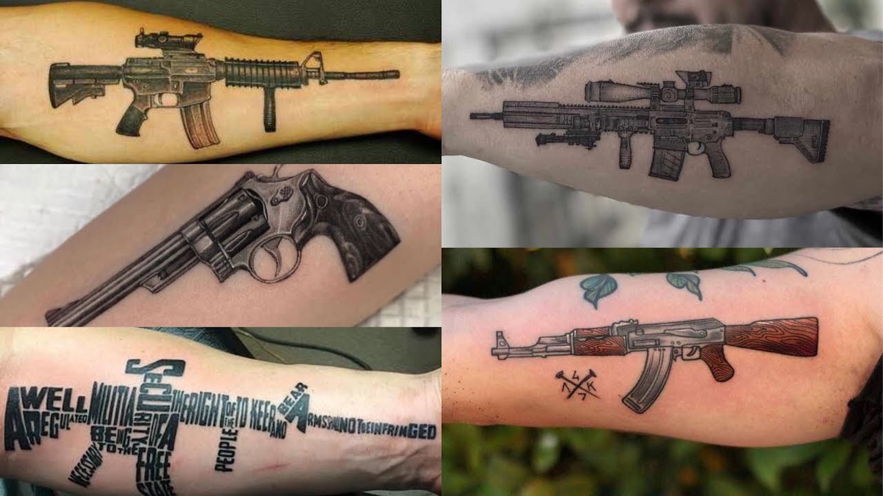 gun tattoo designs for men