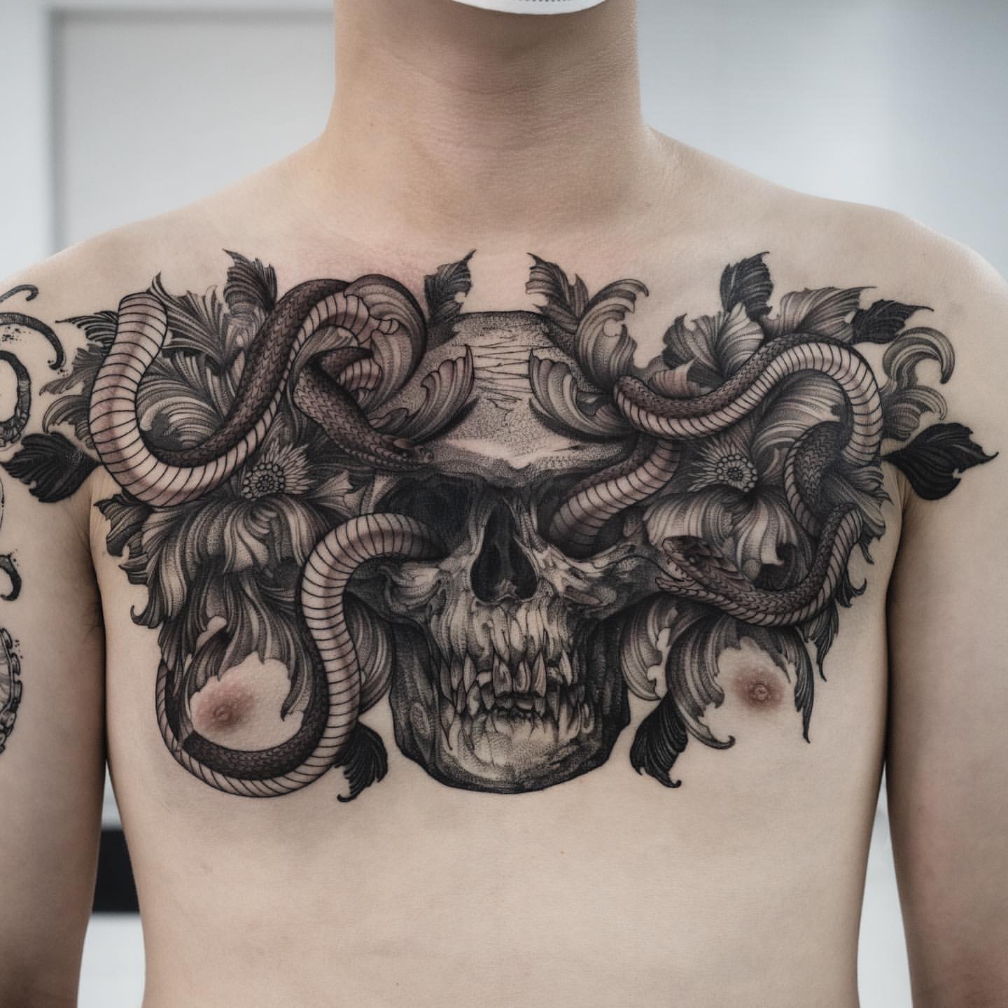 half chest tattoos for men 0010