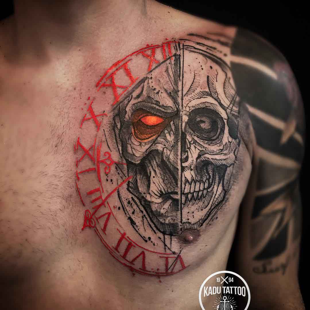 half chest tattoos for men 0040