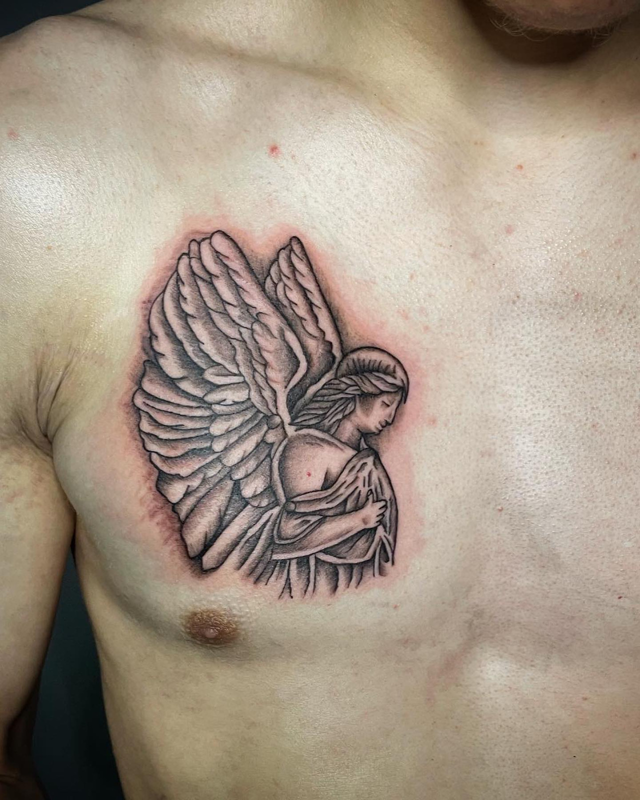 half chest tattoos for men 0045