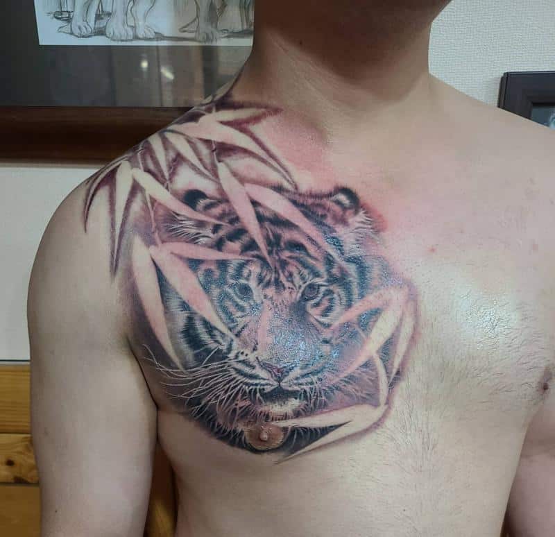 half chest tattoos for men 0048