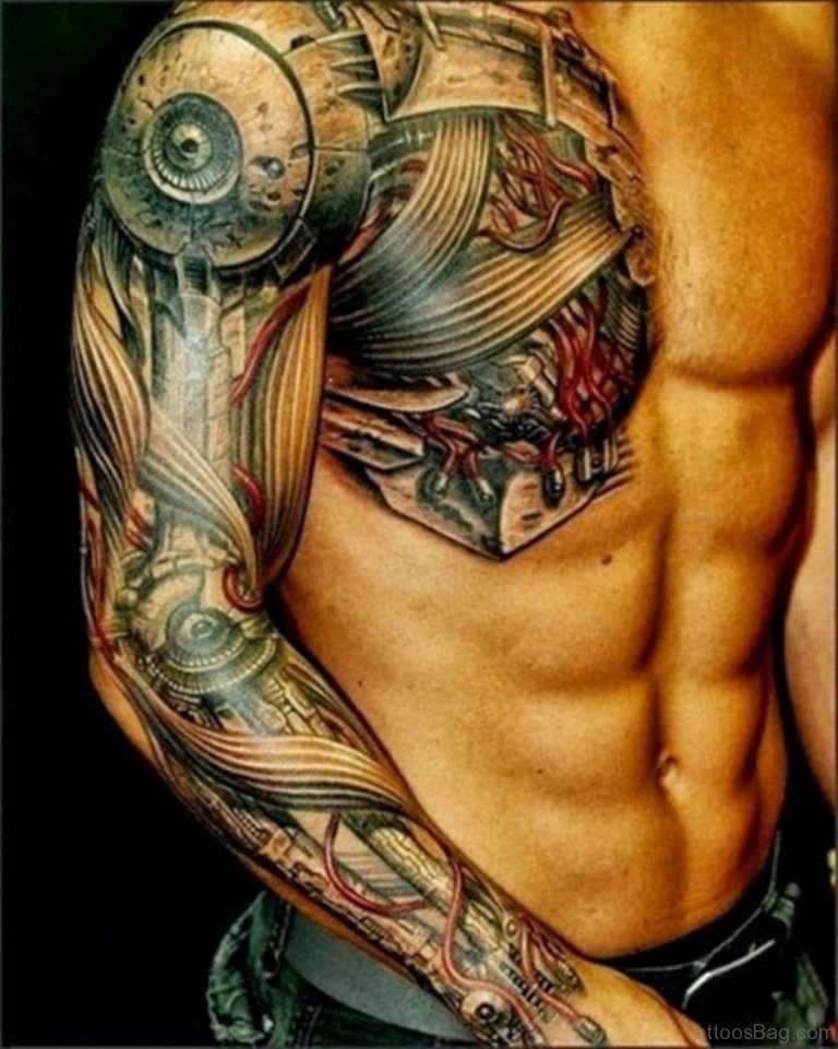 half chest tattoos for men 0070