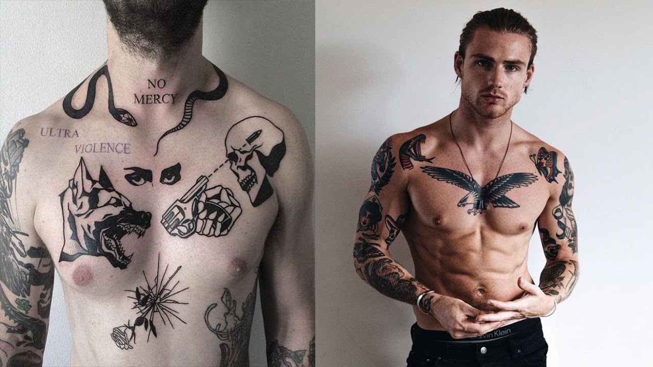 half chest tattoos for men 0074