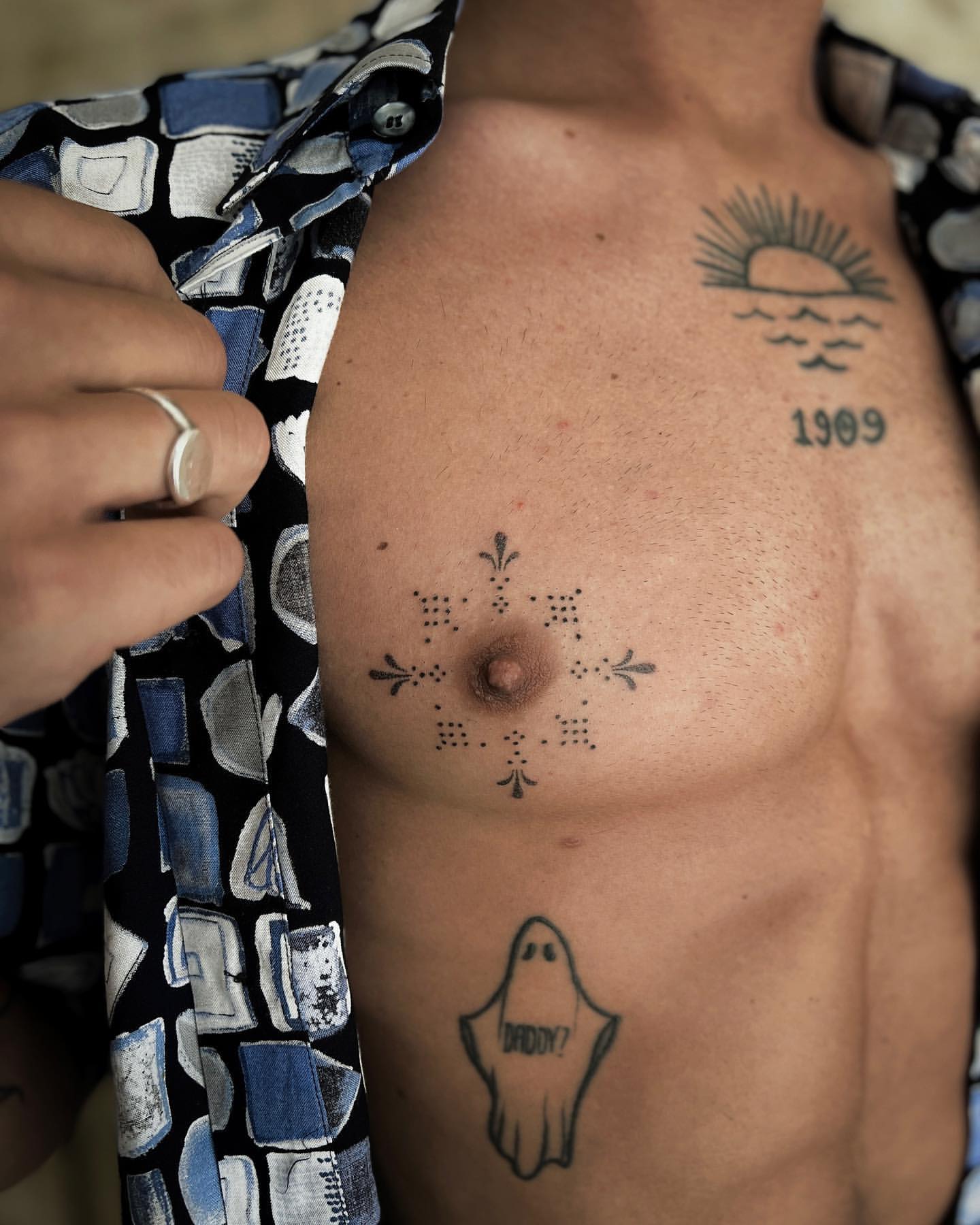 half chest tattoos for men 0086