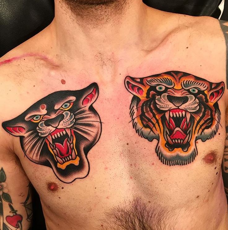 half chest tattoos for men 0093