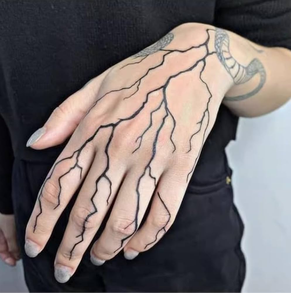 half-sleeve lightning tattoos for men