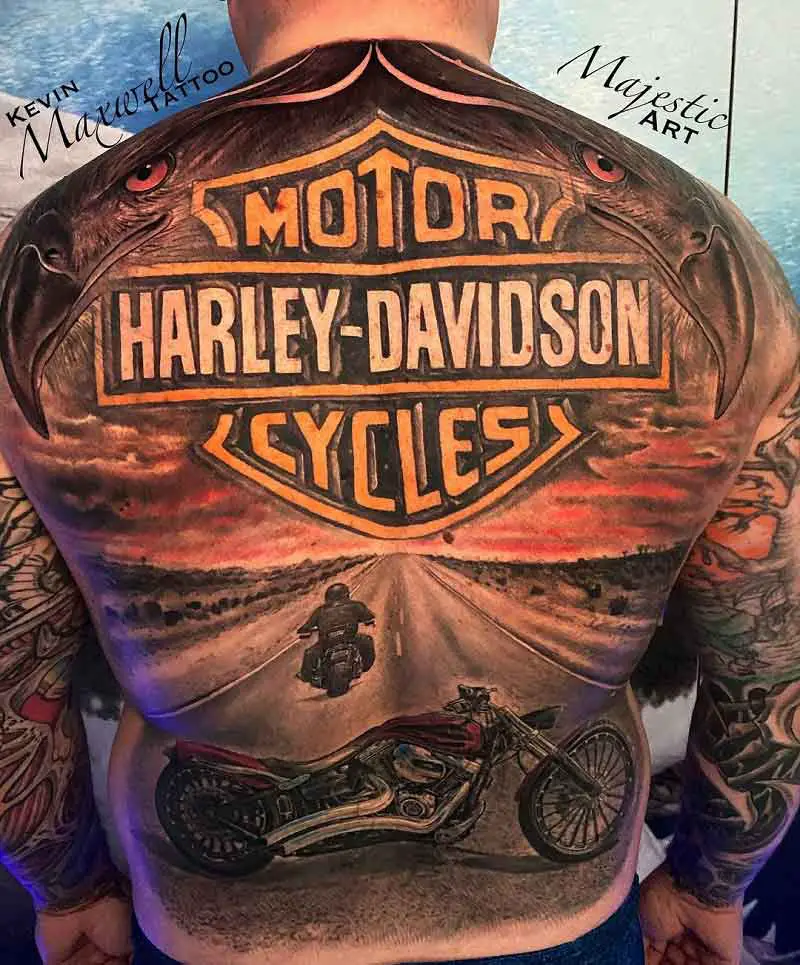 Harley Davidson tattoos for men symbolism