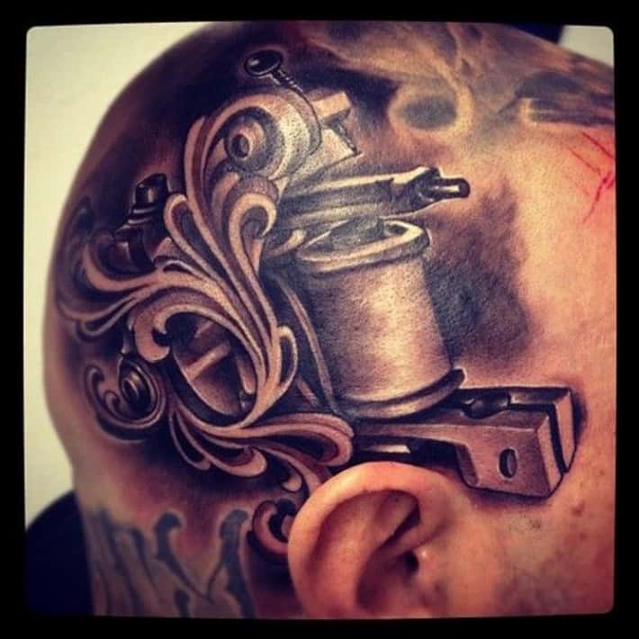 head tattoos for men 0017