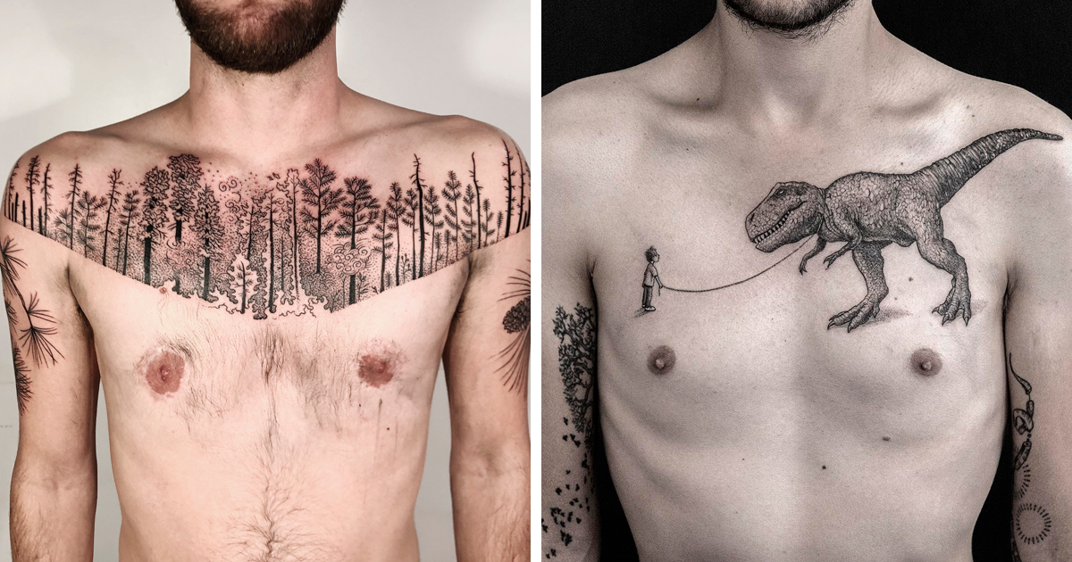 heart tattoos on chest for men 0036