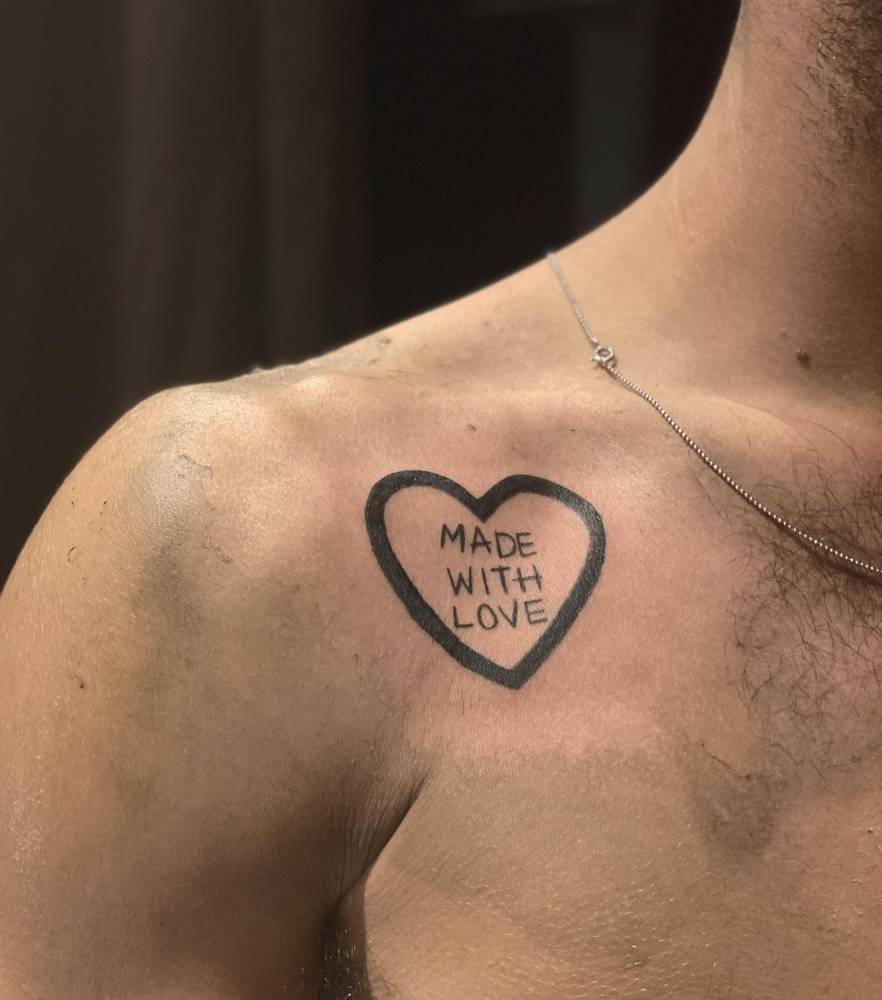 heart tattoos on chest for men 0069