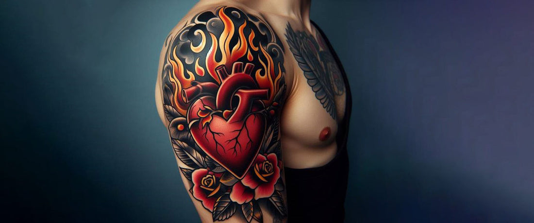 heart tattoos on chest for men 0075