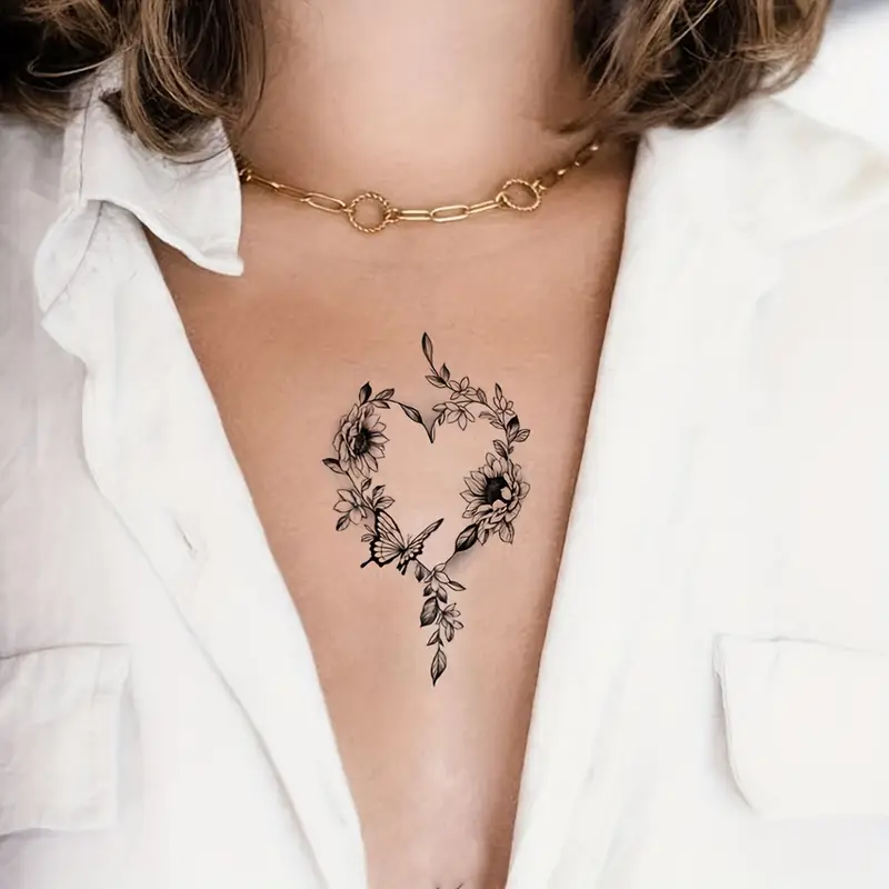 heart tattoos on chest for men 0078