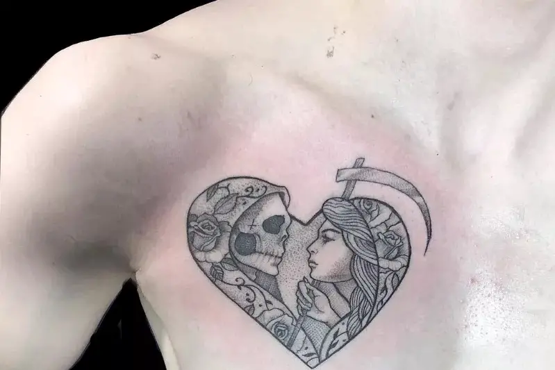 heart tattoos on chest for men 0097