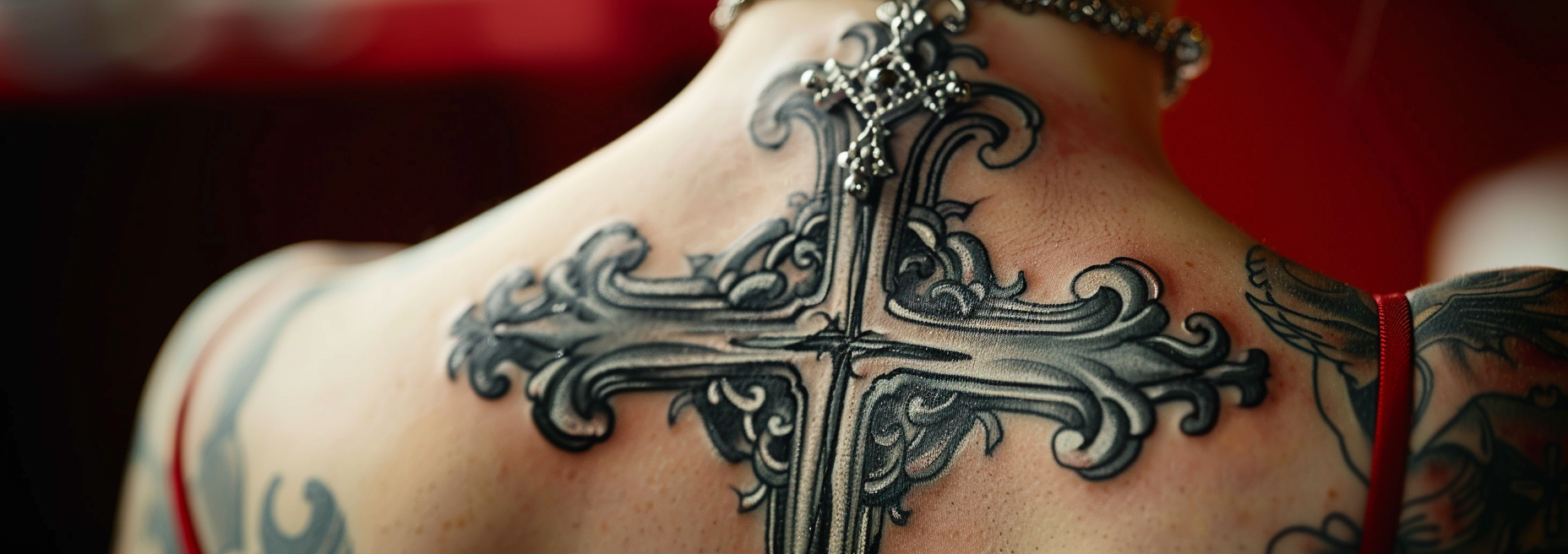 intricate Cross tattoos for men chest