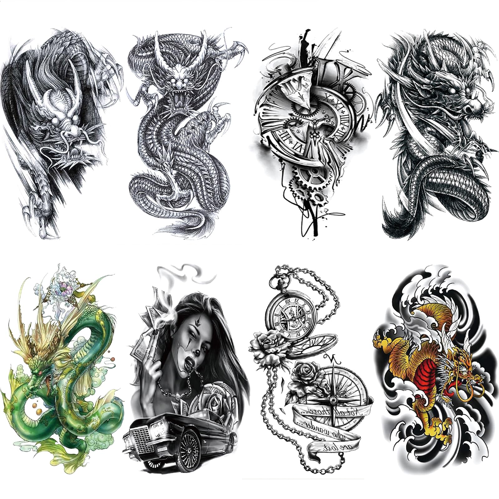 intricate dragon designs for shoulder tattoos on men