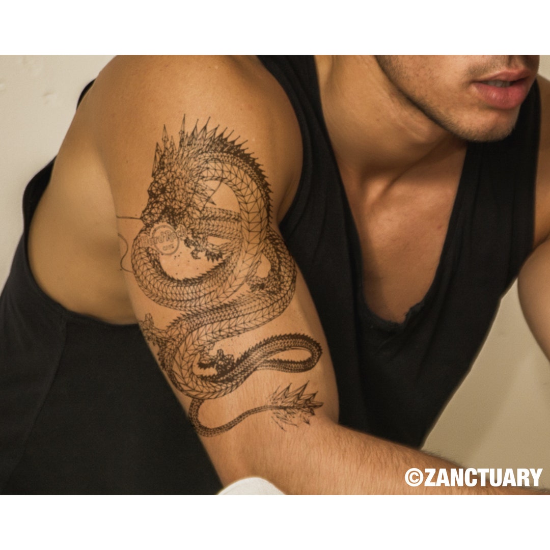 intricate dragon tattoos for men forearm