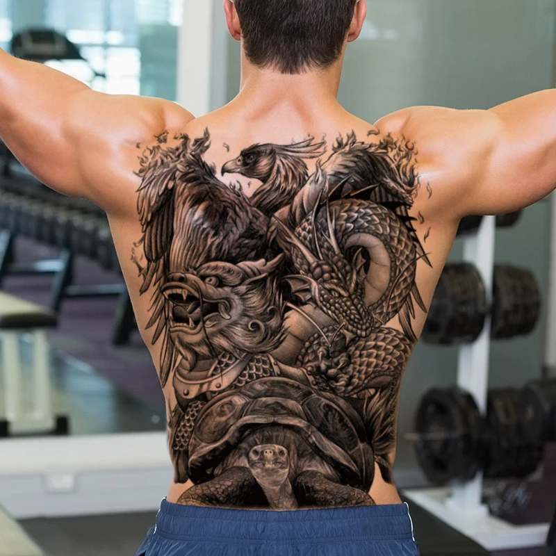 intricate dragon tattoos for men's back