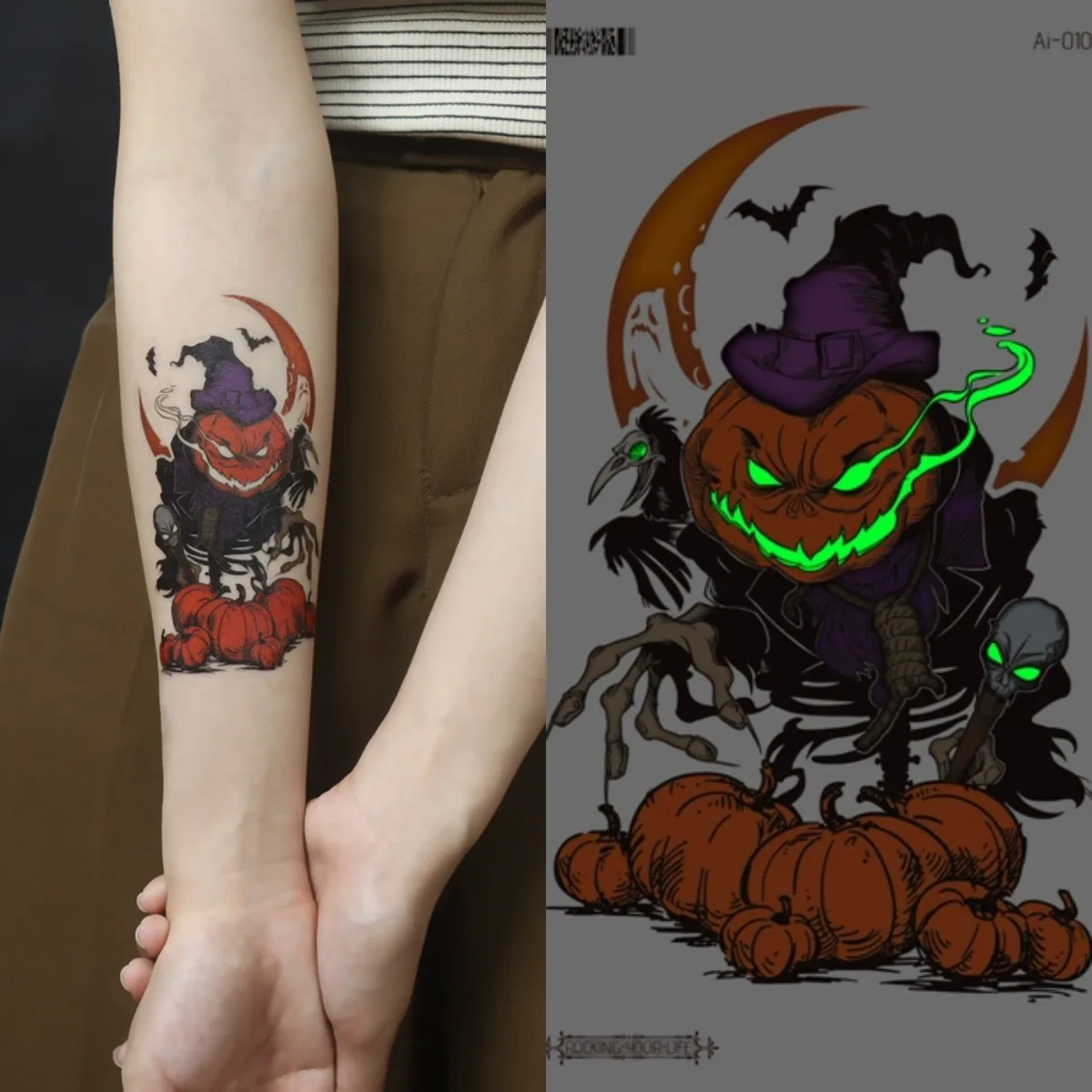 intricate Halloween tattoos for men.