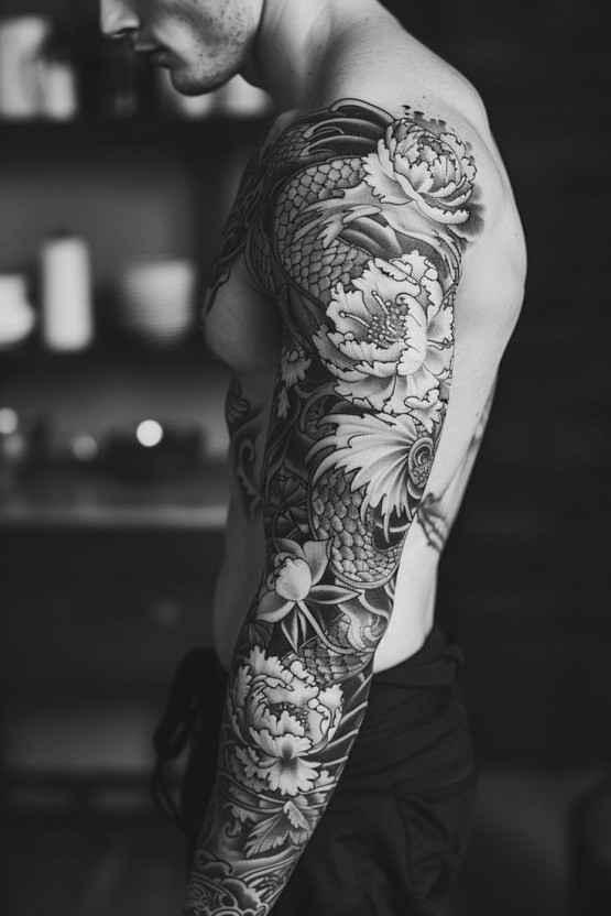 intricate Hindu tattoos for men