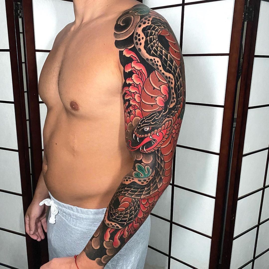 Japanese arm tattoos for men designs