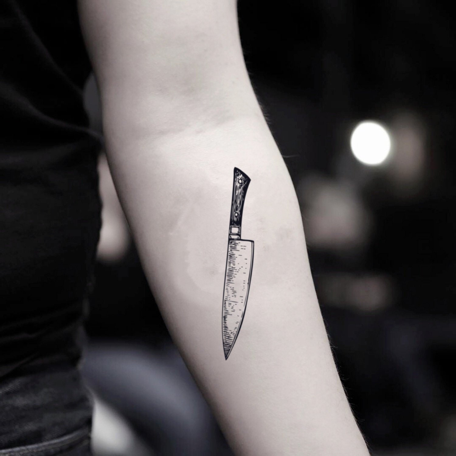 knife tattoos for men color variations