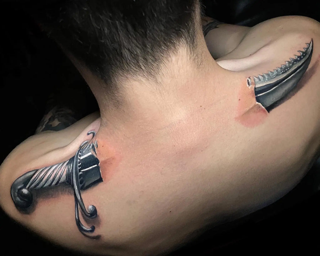 knife tattoos for men 0012