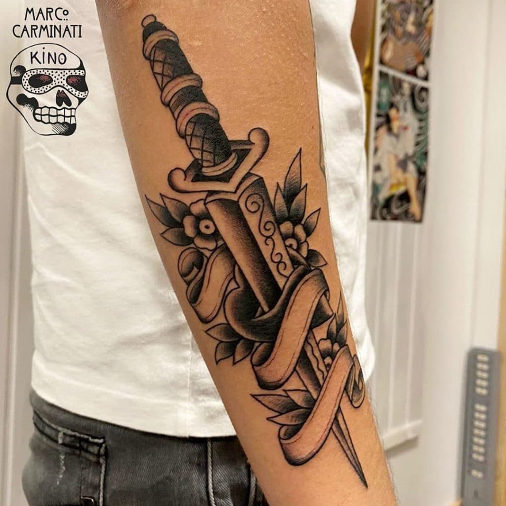 knife tattoos for men 0013