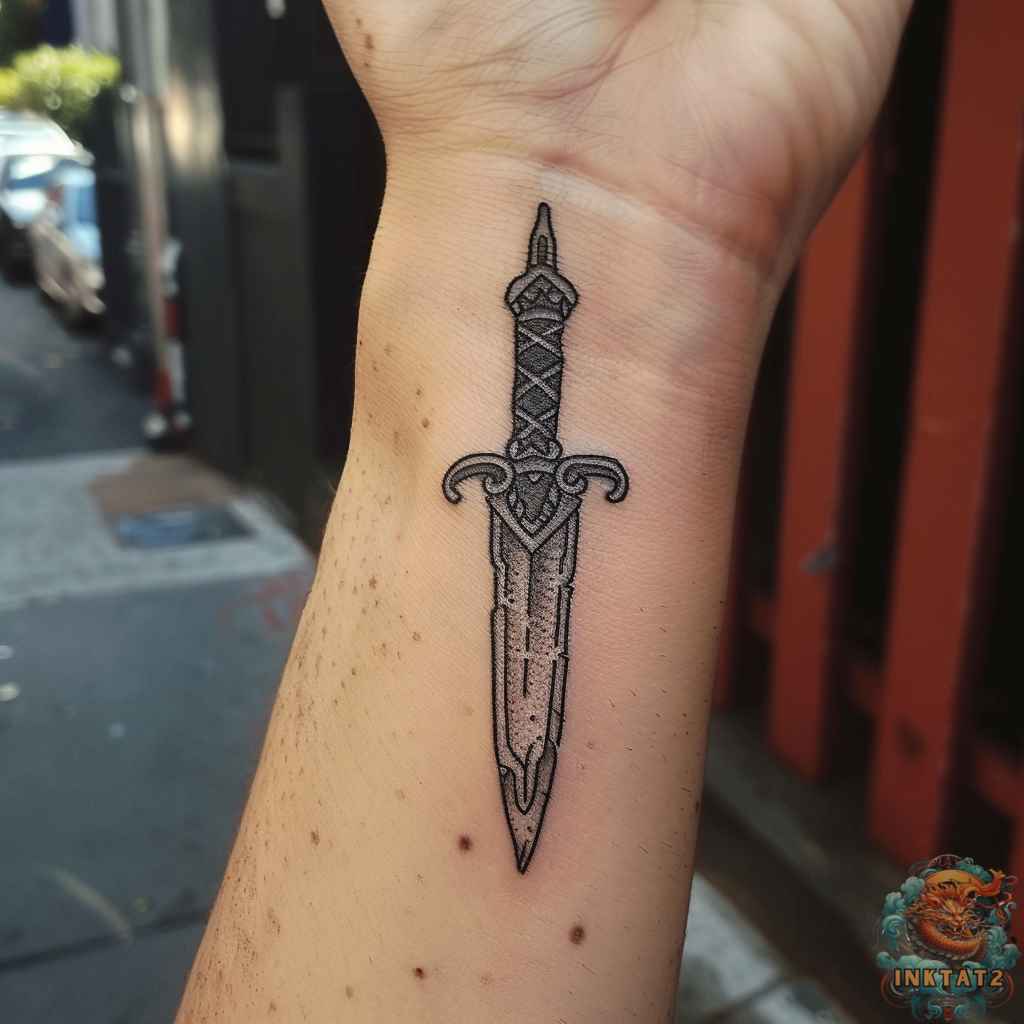 knife tattoos for men 0015