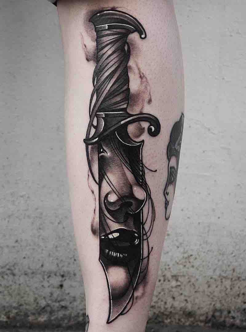 knife tattoos for men 0022