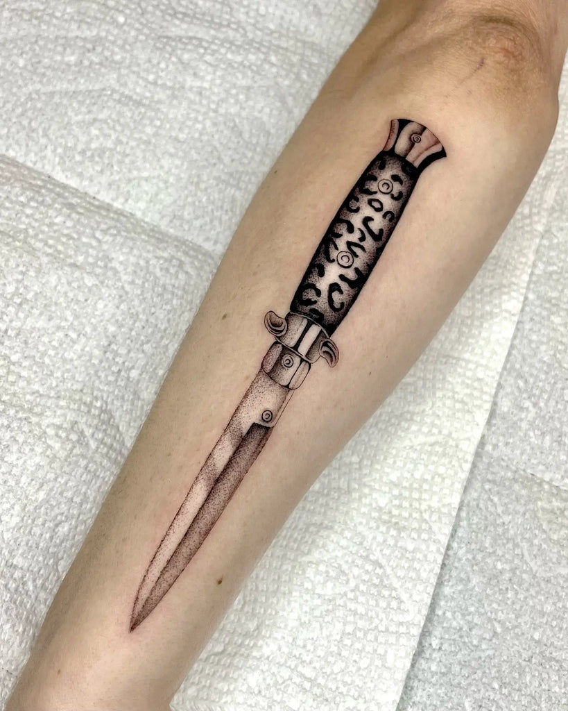 knife tattoos for men 0026