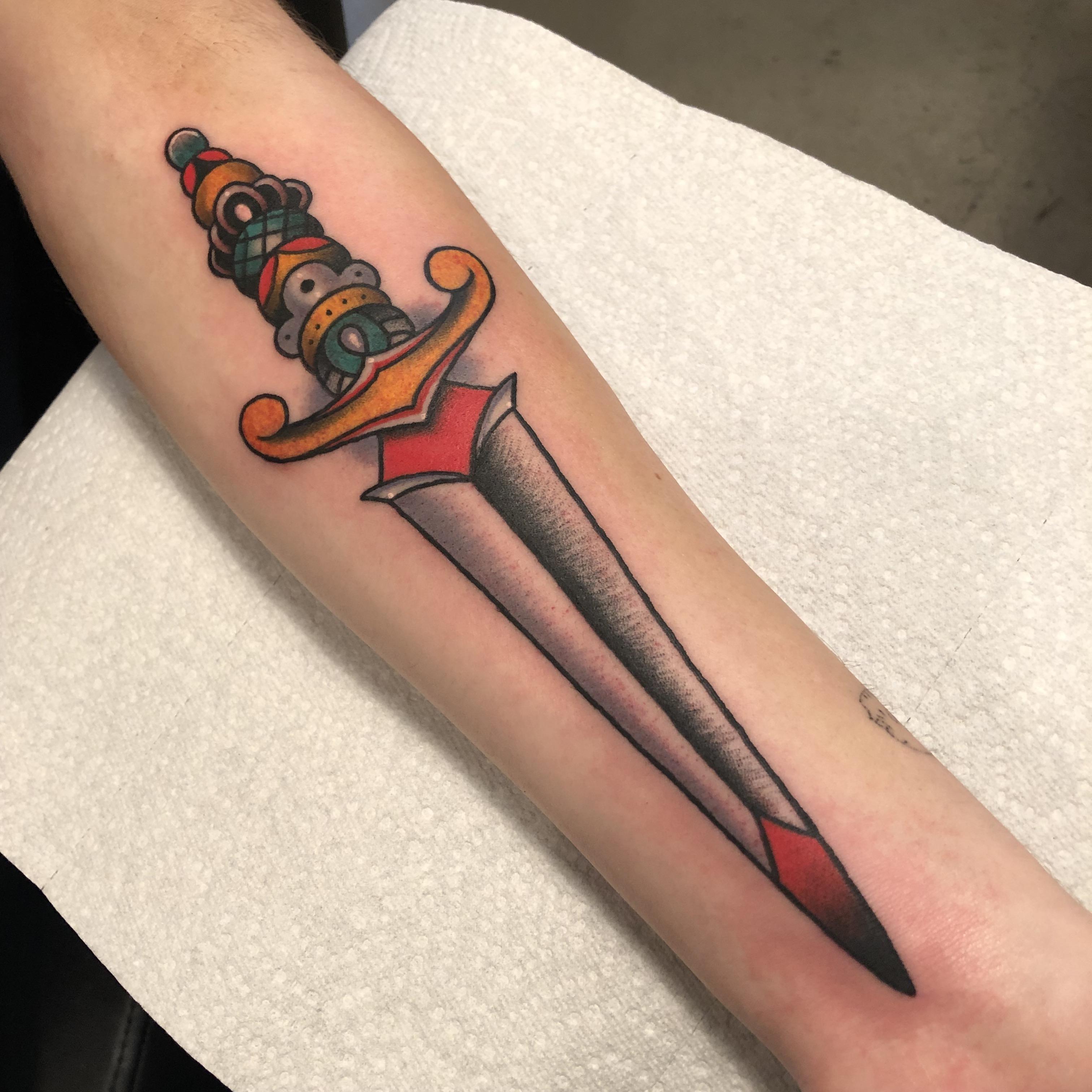 knife tattoos for men 0028