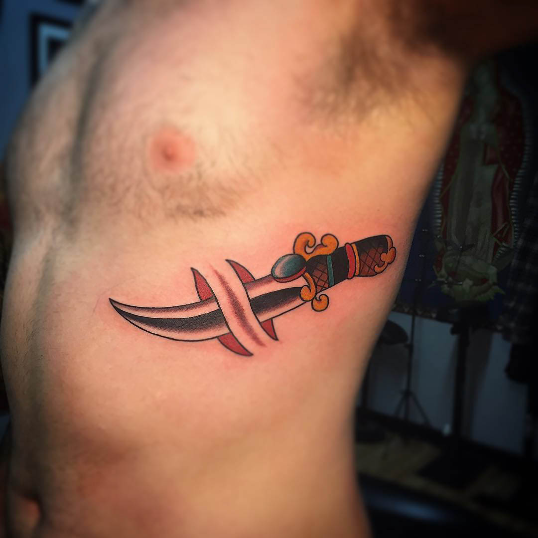 knife tattoos for men 0031