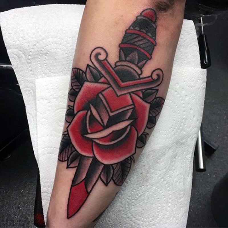 knife tattoos for men 0040