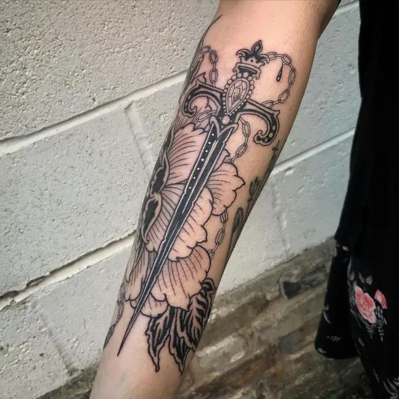 knife tattoos for men 0043