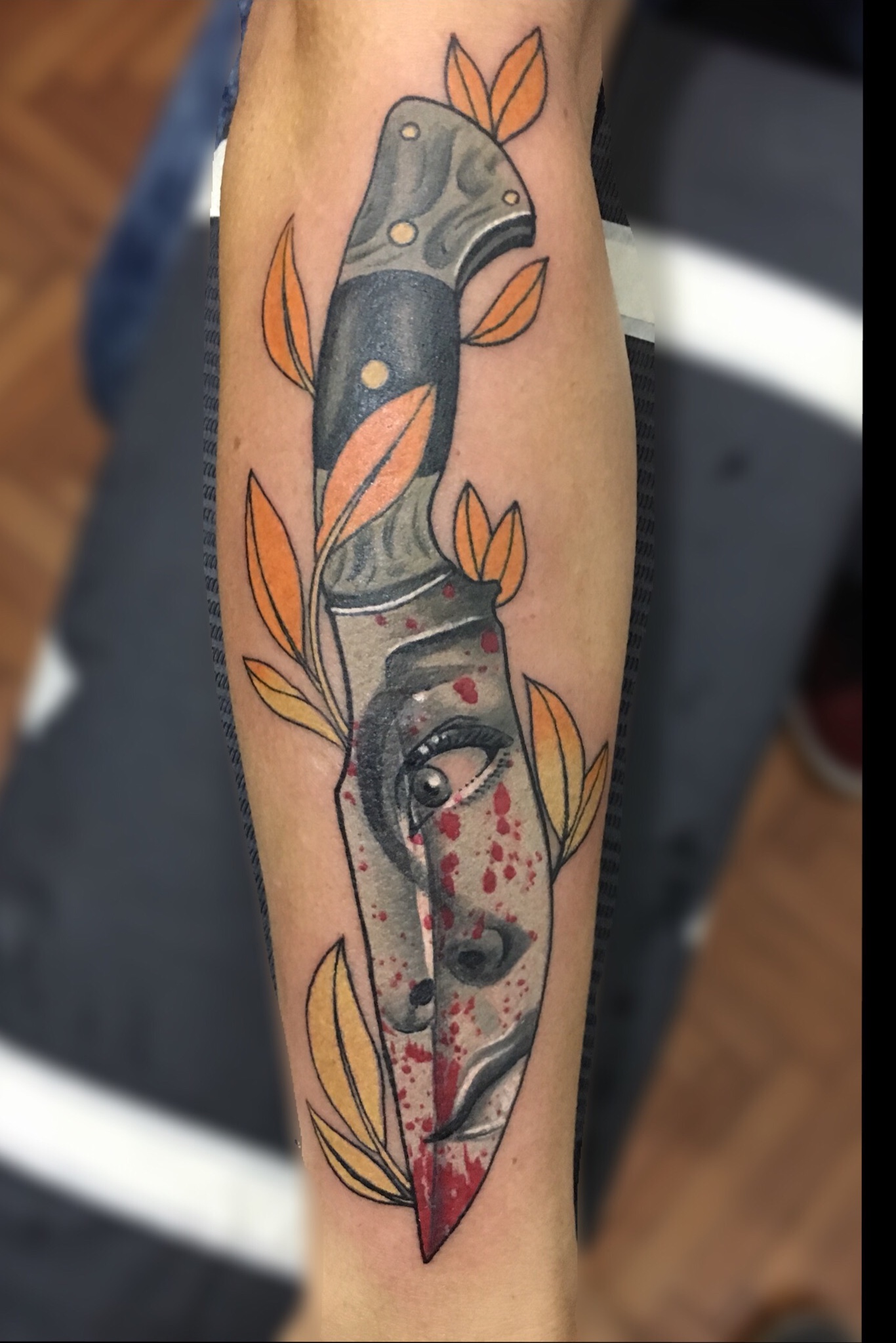 knife tattoos for men 0075