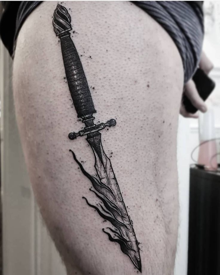 knife tattoos for men 0077