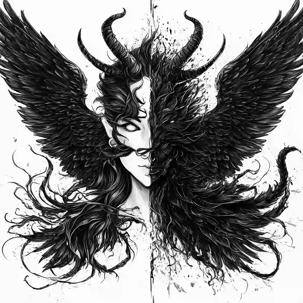 large Angel Demon tattoo ideas for men