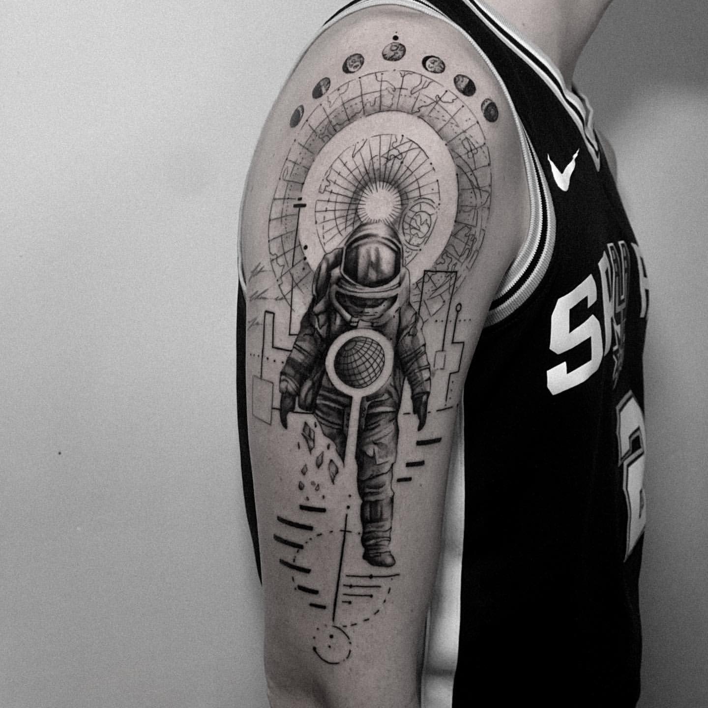 large astronaut tattoos for men