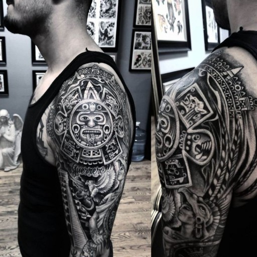 large Aztec tattoos for men