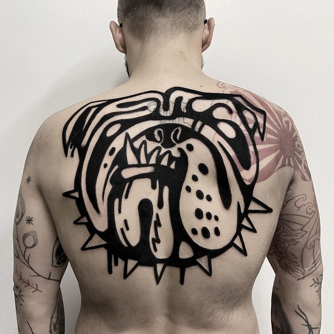 large black back tattoos for men