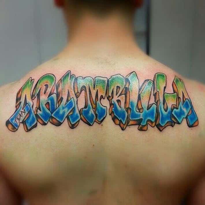 last name back tattoos for men 0014