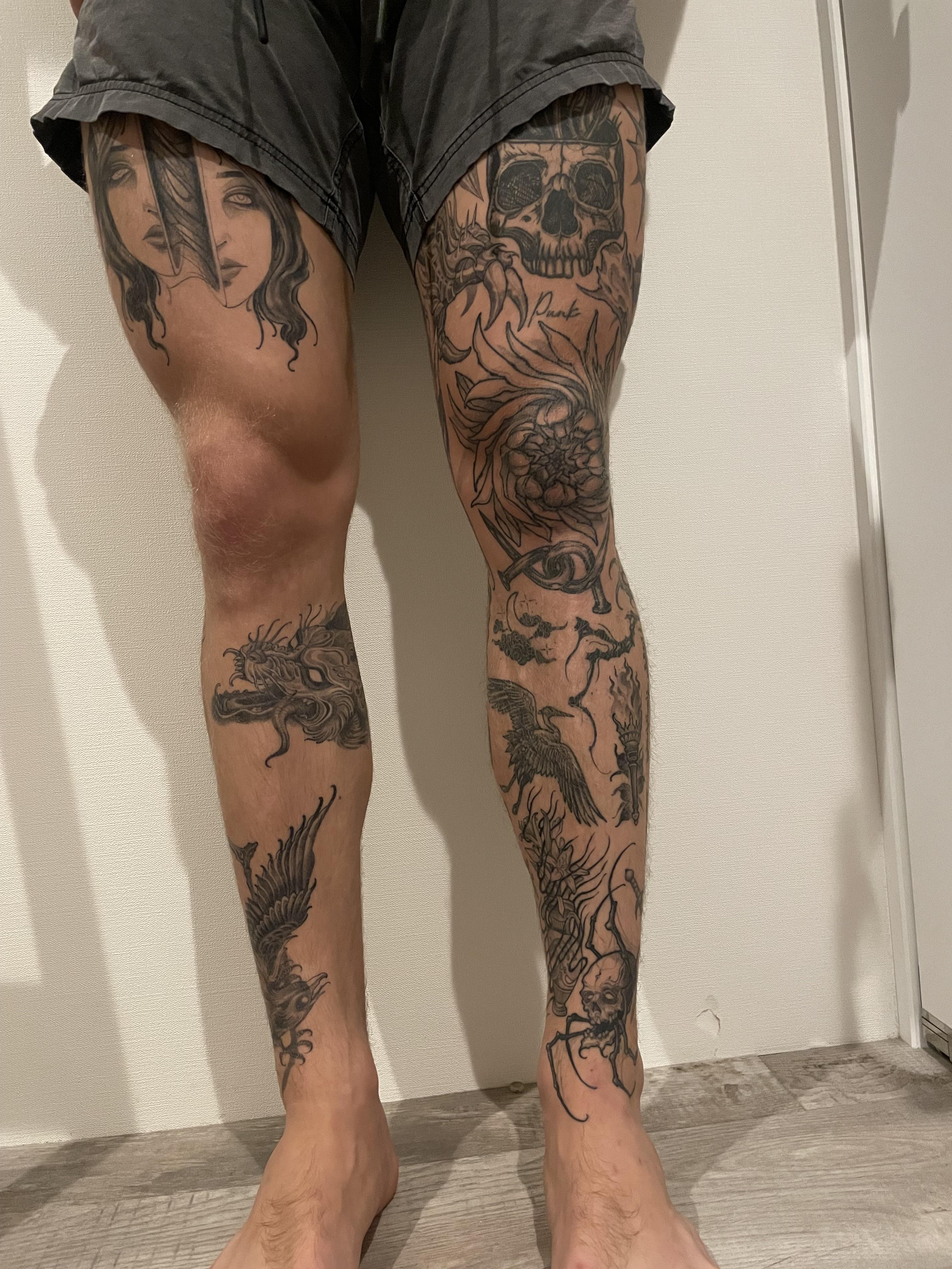 leg sleeve tattoo for men